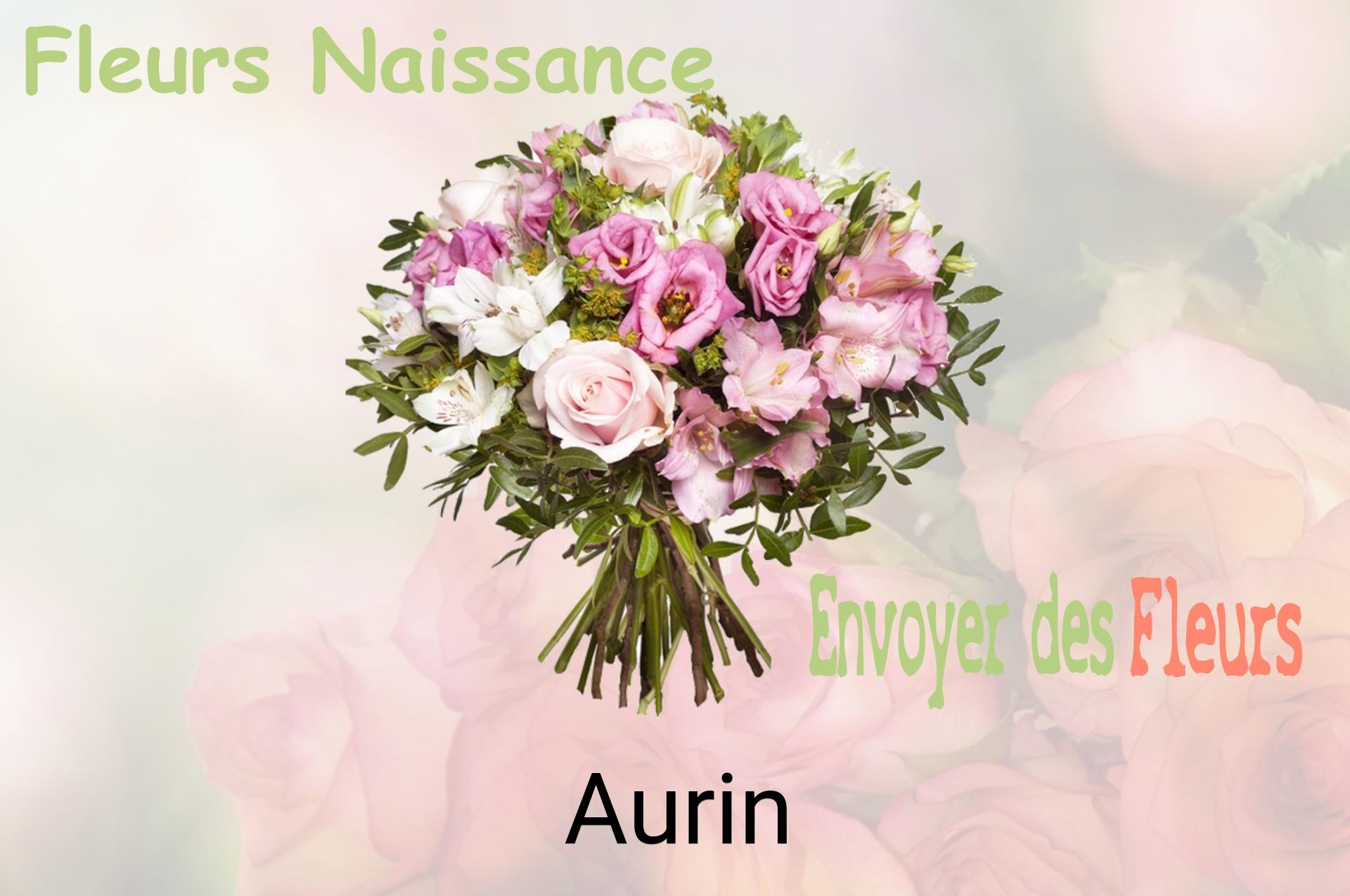 Bouquet de fleurs de naissance livré à Aurin